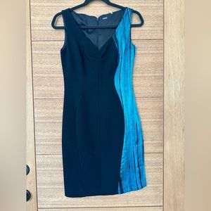Elie Tahari Black and Turquoise Cocktail Dress
